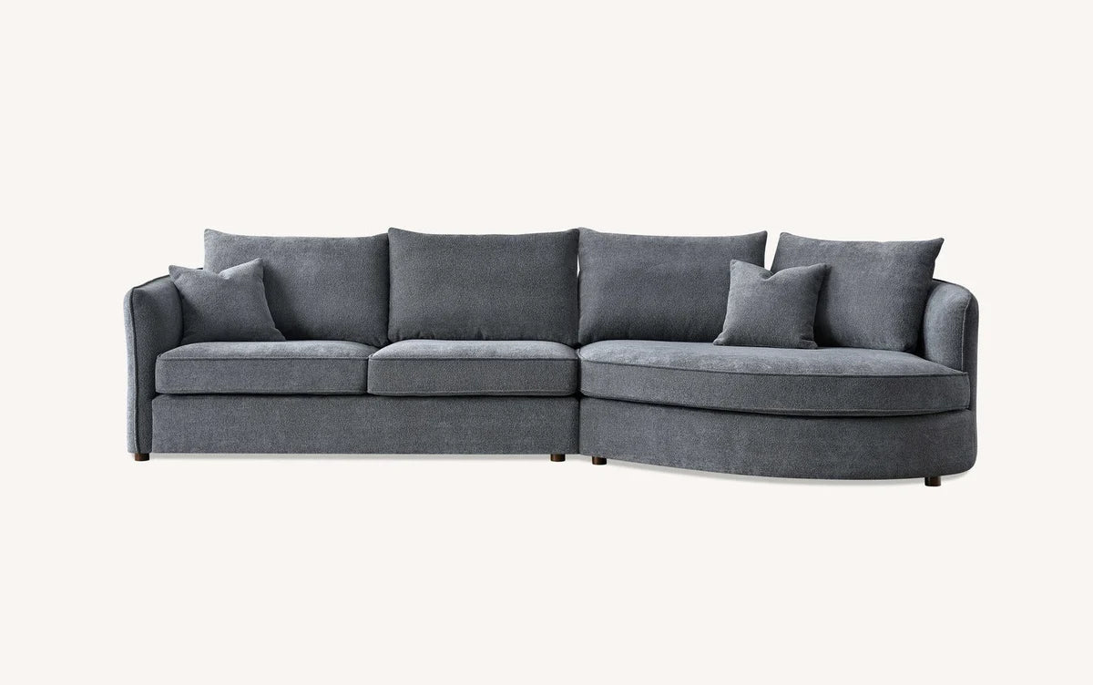 Rubin Right Corner Sofa in Charcoal Boucle