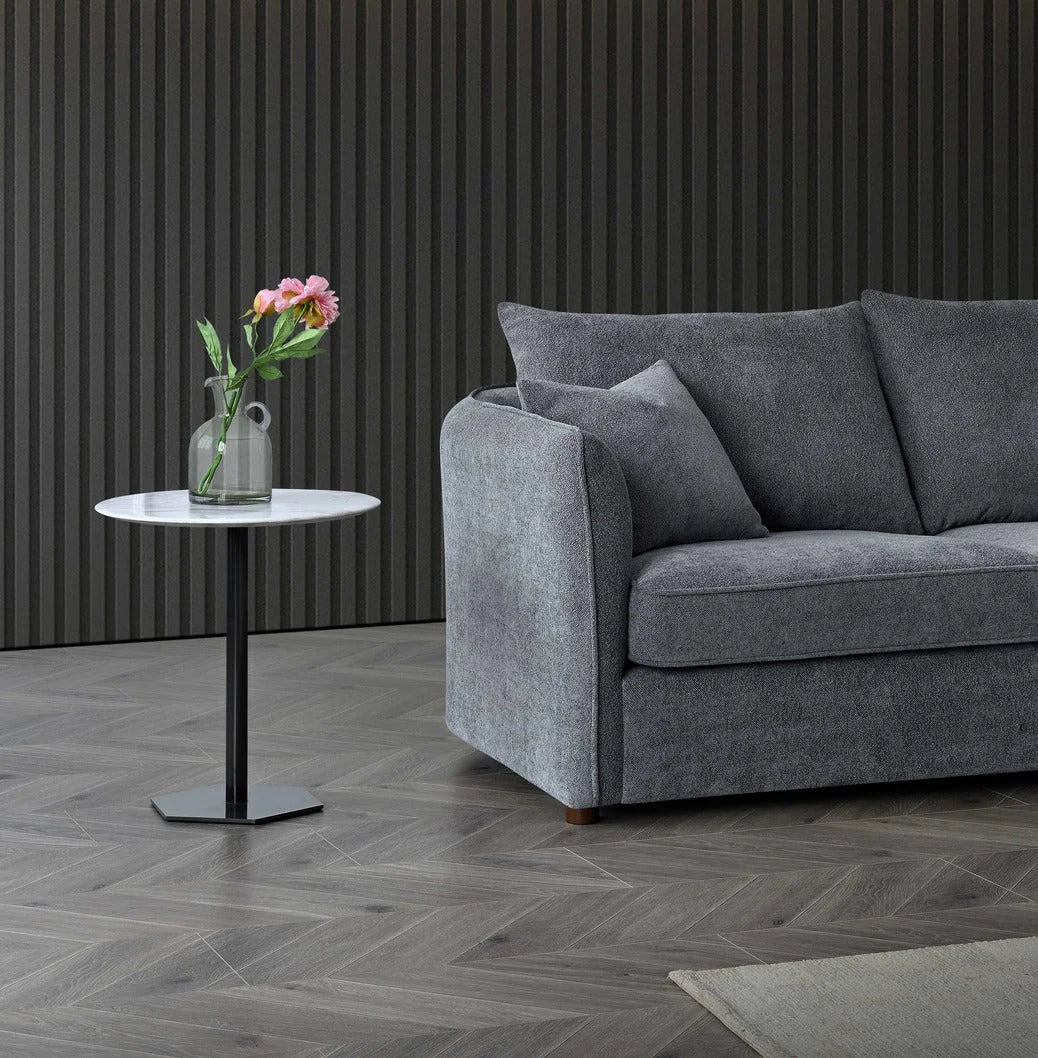 Rubin Right Corner Sofa in Charcoal Boucle