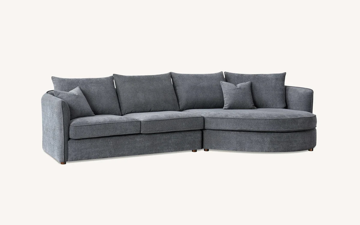 Rubin Right Corner Sofa in Charcoal Boucle