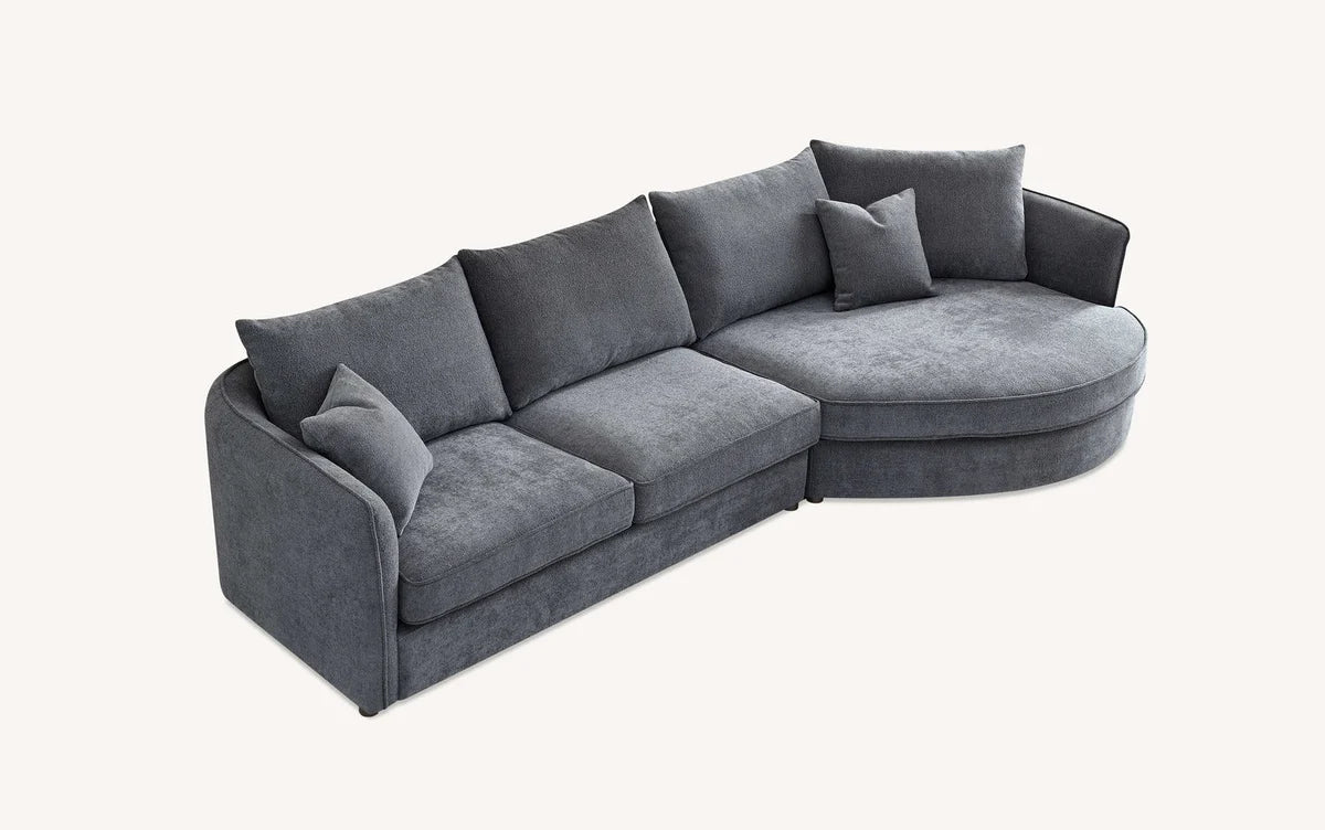 Rubin Right Corner Sofa in Charcoal Boucle