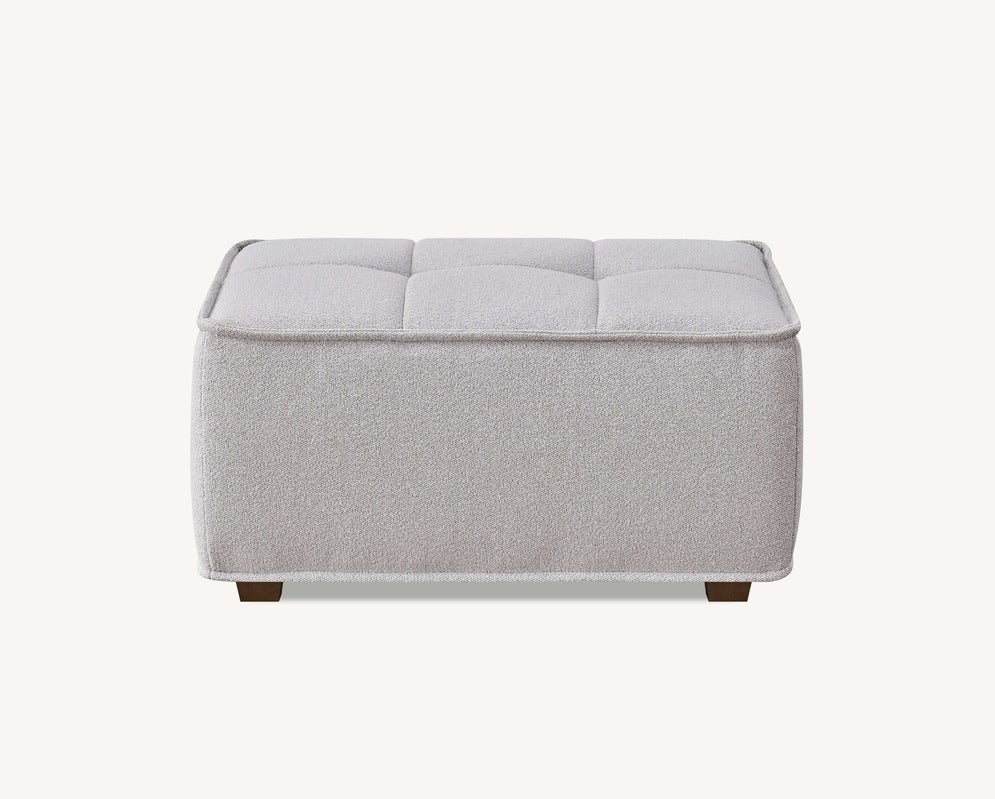 Murray Footstool in Putty Boucle Fabric