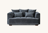 Gramercy 2 Seater Sofa in Steel Velvet