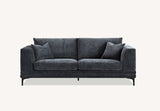 Lenox 3 Seater Sofa in Steel Velvet