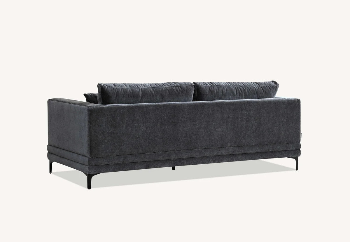 Lenox 3 Seater Sofa in Steel Velvet