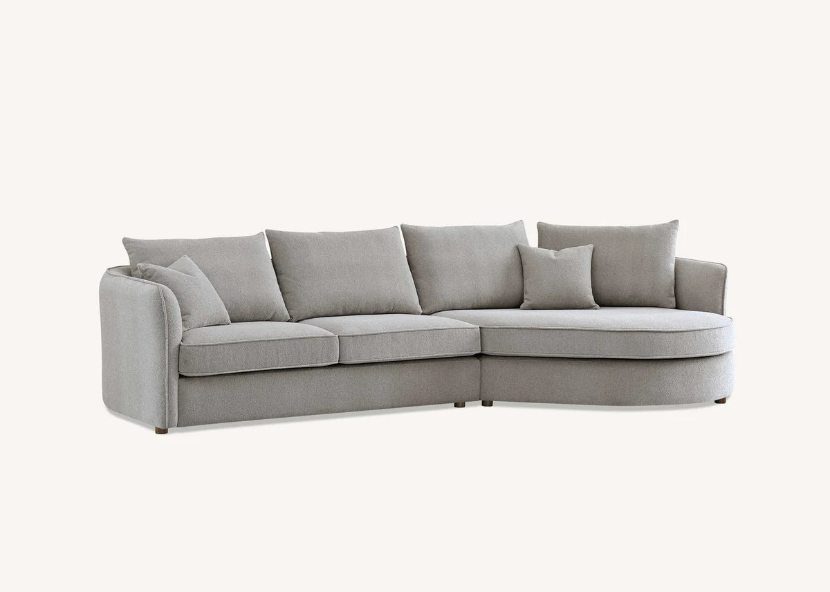 Rubin Right Corner Sofa in Charcoal Boucle