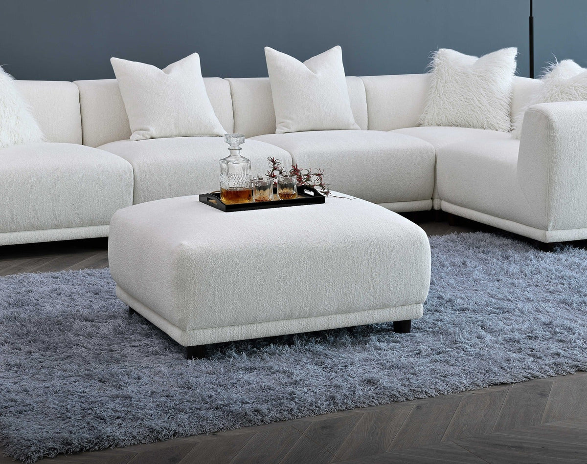 Lottie Footstool in Polar Boucle