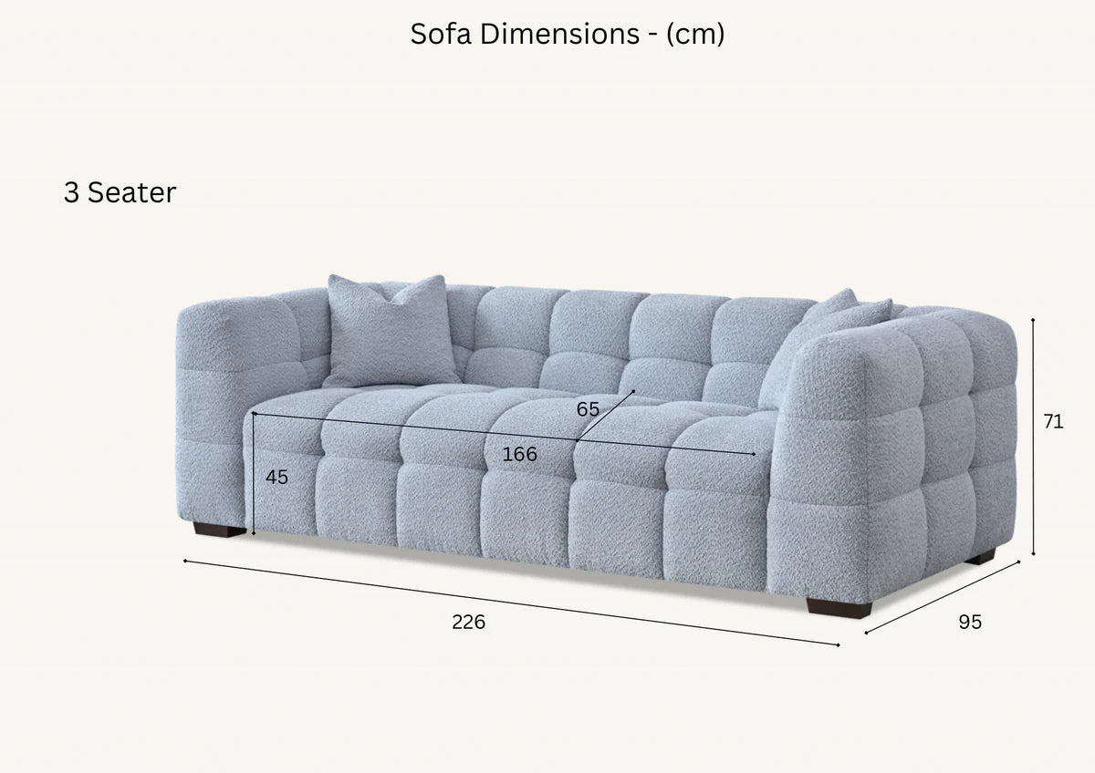 Tribeca 3 Seater Sofa in Pearl Boucle