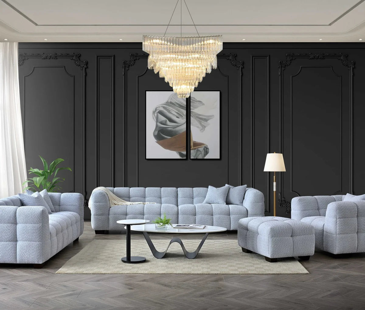 Tribeca 4 Seater Sofa in Pearl Boucle
