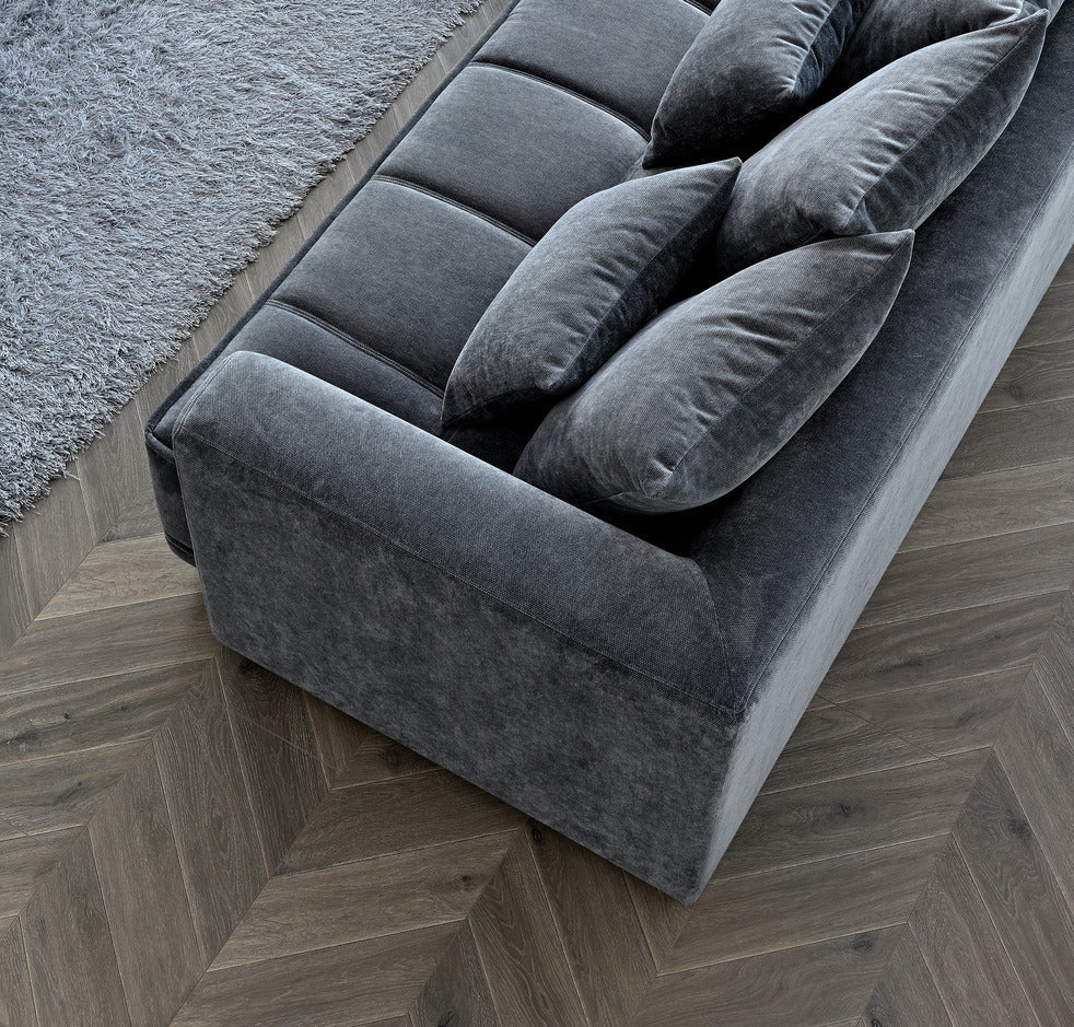 Gramercy 2 Seater Sofa in Steel Velvet