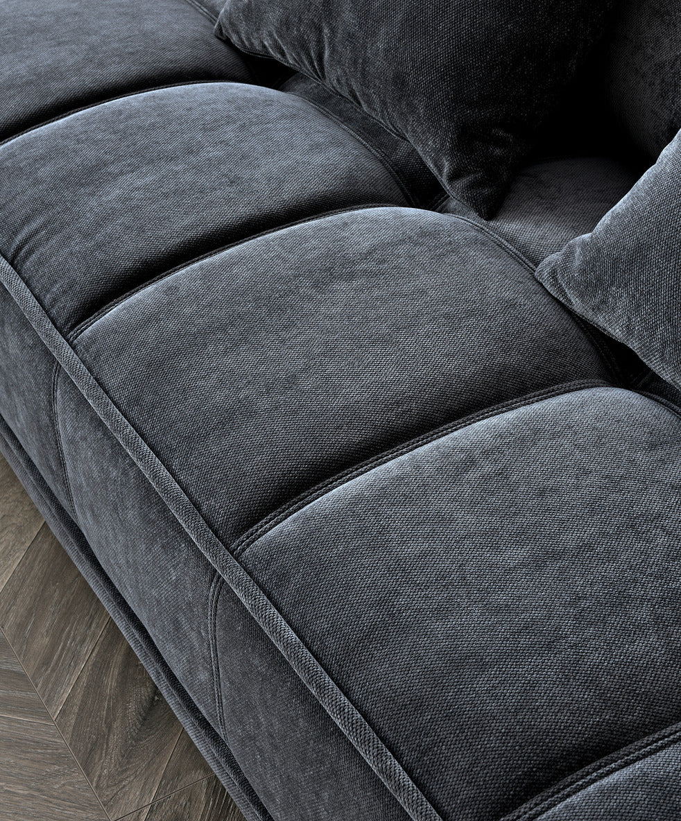 Gramercy 2 Seater Sofa in Steel Velvet
