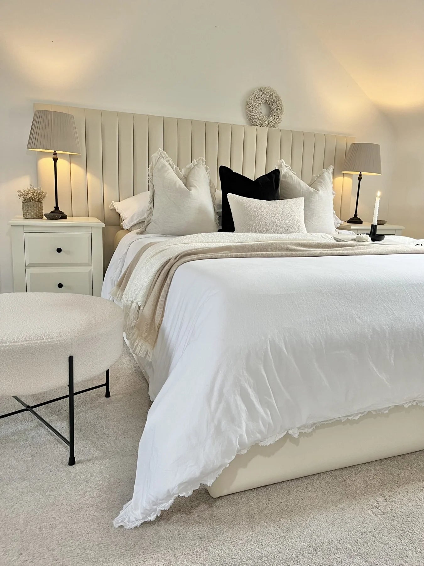 Palazzo Wide Panelled Headboard Bedframe