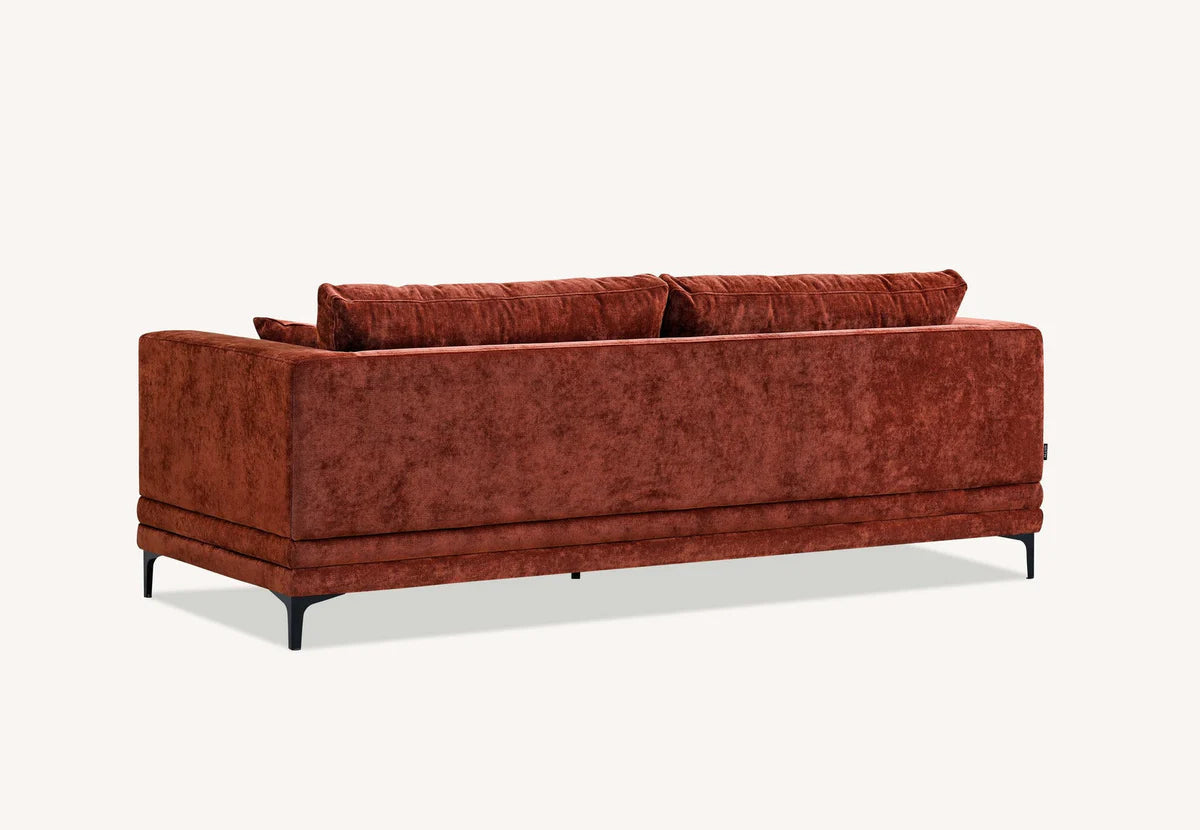 Lenox 3 Seater Sofa in Steel Velvet
