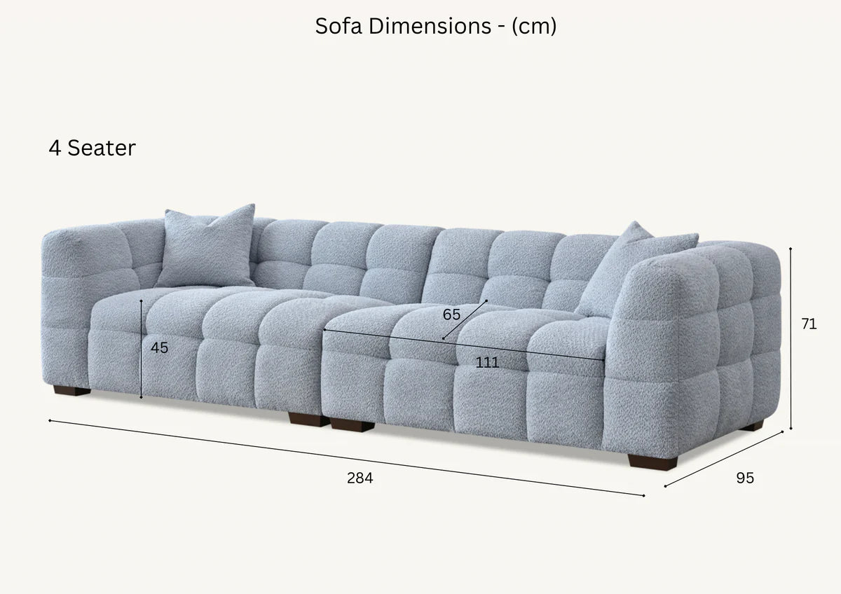 Tribeca 4 Seater Sofa in Pearl Boucle