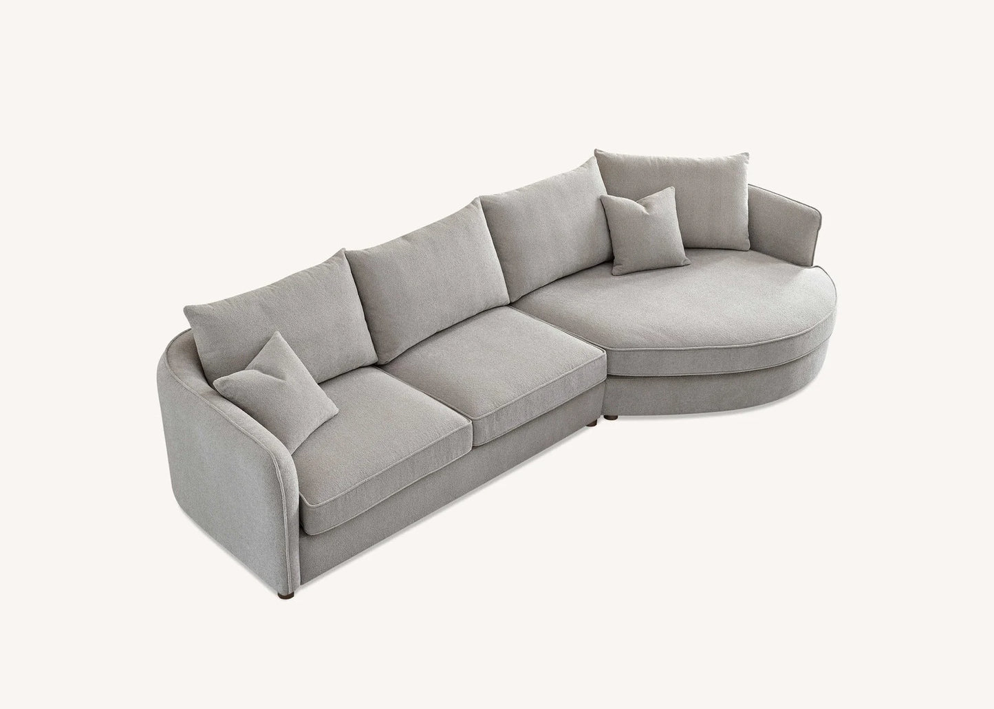 Rubin Right Corner Sofa in Charcoal Boucle