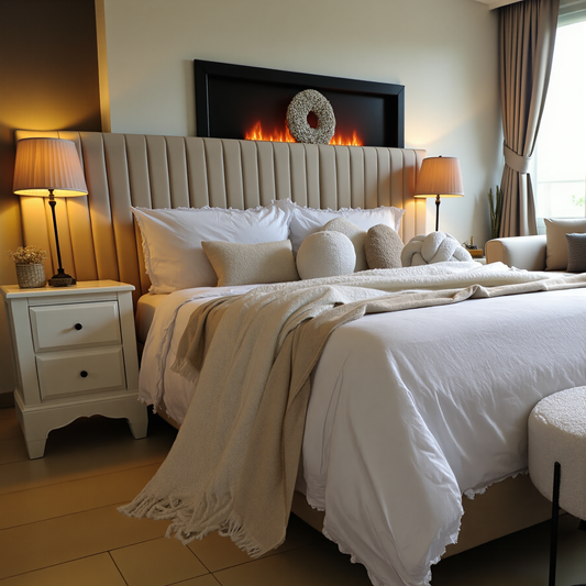 Palazzo Wide Panelled Headboard Bedframe