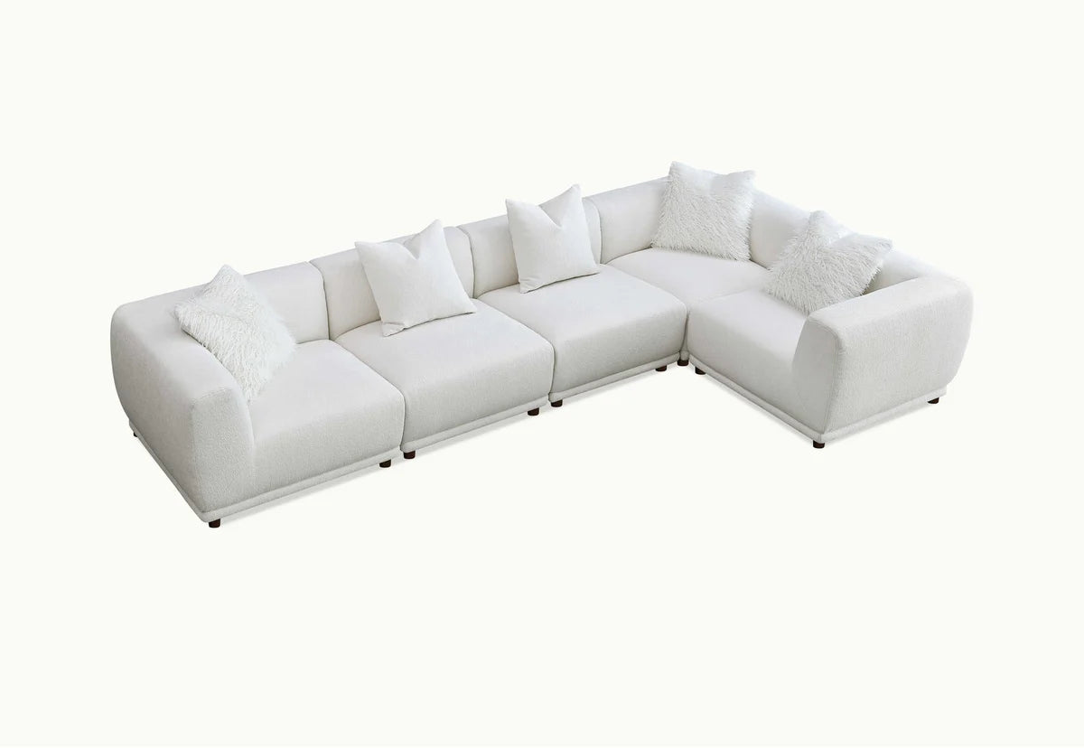 Lottie Right Corner Sofa in Polar Boucle