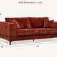 Lenox 3 Seater Sofa in Steel Velvet