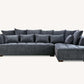 Gramercy Right Corner Sofa in Steel Velvet