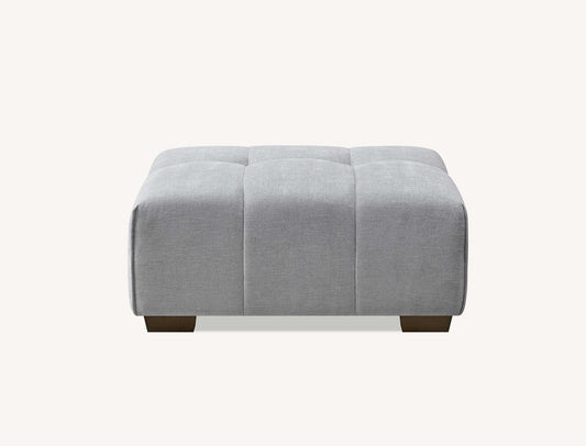 Leanord Footstool in Cloudy Grey Boucle