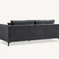 Lenox 3 Seater Sofa in Steel Velvet