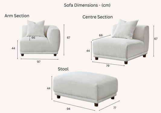 Lottie Footstool in Polar Boucle