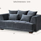 Gramercy 2 Seater Sofa in Steel Velvet