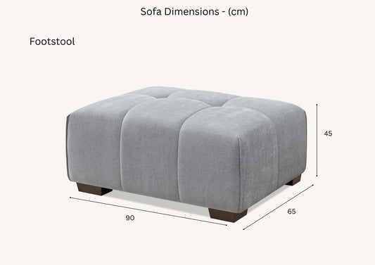Leanord Footstool in Cloudy Grey Boucle