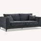 Lenox 3 Seater Sofa in Steel Velvet