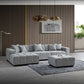 Leanord Footstool in Cloudy Grey Boucle