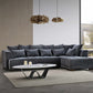 Gramercy Right Corner Sofa in Steel Velvet
