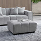 Leanord Footstool in Cloudy Grey Boucle