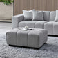 Leanord Footstool in Cloudy Grey Boucle