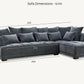 Gramercy Right Corner Sofa in Steel Velvet
