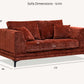 Lenox 2 Seater Sofa in Rust Velvet