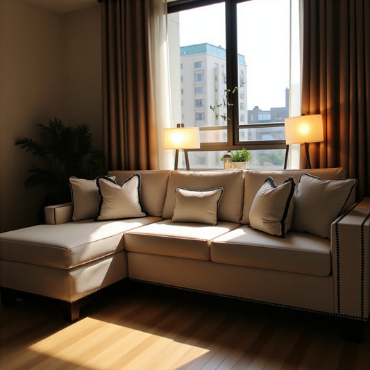 Mayfair Large Right Corner Sofa with Black Piping